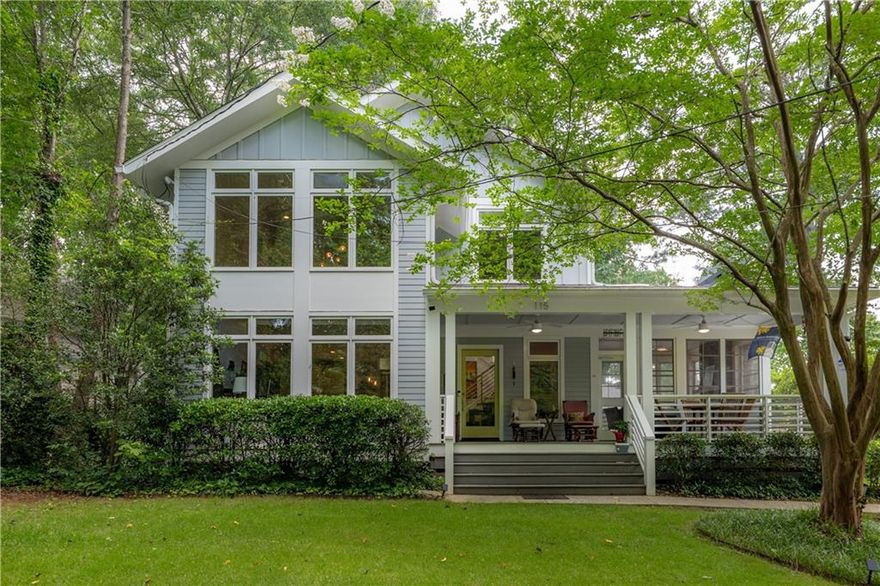 Live the Dearborn Park (Decatur) lifestyle you've been dreaming of! Walk to City of Decatur schools, Dearborn Park & McKoy Park, then retreat to your immaculate 5BR/4BA sanctuary on this quiet street. Entertain effortlessly from your magazine-worthy kitchen and dining room or wrap-around front porch w/ outdoor fireplace – truly extending your living space outdoors. This sophisticated home blends classic & modern design w/ impeccable finishes throughout. Soaring ceilings & walls of windows flood the living room w/ natural light. Gourmet kitchen features SS appliances, gas range, oversized island w/ seating & loads of storage. Open floor plan flows seamlessly from generous dining area to outdoor entertainment space. Custom mudroom & flexible utility room (office/pantry/homework station) make daily life easier. Upstairs loft provides versatile bonus space, while the luxurious primary suite boasts spa-like bath w/ walk-in shower, freestanding tub overlooking private yard & massive custom walk-in closet. Large backyard w/ established trees offers endless possibilities. Short drive to downtown Decatur's vibrant dining & shopping, plus quick access to popular Oakhurst, Kirkwood & Avondale neighborhoods. This is Decatur living at its finest!