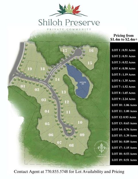 Vacant Land For Sale - 4555 Natchez Lane<br/> Cumming, GA 30040
