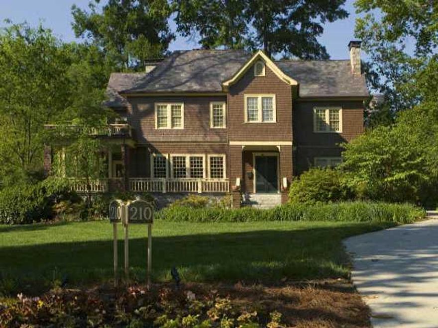 Historic English Tudor built in 1906 on one of largest lots in Ansley Park. Exq. arch. details - Tudor arched doorways, pocket doors, oak woodwork, window box seats & 6 fireplaces. Octagonal master w/exercise rm & fireplace. Guest house - 2 BR/2ba, sep DR & family rm.