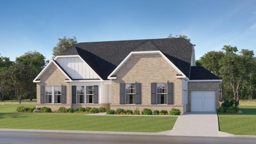 This new single-story home is a modern take on a classic design. An open-plan layout connects an expansive Great Room, a well-equipped kitchen and nook together to prioritize ease of living, while nearby is a large covered patio. On the opposite side of the home are two secondary bedrooms and a tranquil owner's suite which comes with an attached bathroom and an oversized walk-in closet. Prices, dimensions and features may vary and are subject to change. Photos are for illustrative purposes only.