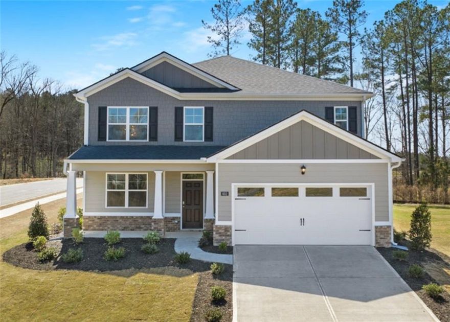 Cul-de-sac Homesite in Jackson County's newest Premier Master Planned Community with incredible amenities! Twin Lakes is only 2 miles from I-85, 5 minutes to Downtown Hoschton/Braselton with their quaint shops, restaurants and local brewery. Newer sought after Jackson County Schools! SPECIAL FINANCING! Estimated Completion September/October, 2025.  The ELLE floor plan (same floor plan as one of our decorated model homes) is an affordable 5 bedroom, 3 1/2 bath Two-Story home with the Owner's Suite on the 1st floor and a huge covered rear patio in TWIN LAKES with AMAZING AMENITIES: POOL - CLUBHOUSE - FITNESS CENTER - PLAYGROUND - DOG PARK, LAKESIDE PAVILION and WALKING TRAILS to bike or stroll around the serene nature. Home seekers will love this brand new home in a premier master planned community with gorgeous tree lined and multi-purpose pathways.

Kitchen features GRAY cabinets with Quartz countertops, Tile backsplash and stainless steel appliances. Hardwood floors on 1st floor except bedrooms & baths.  Relax and enjoy your coffee in the morning, or a glass of wine with friends in the evening while grilling on your private covered patio. Total Price includes dual zone lawn irrigation system, architectural shingles, 4 sides brick water tables, etc. and Smart Home technology.   Ask about the FREE 10 year warranty through RWC with this home! 

Conveniences such as Northeast Georgia Medical Center (only 15 minutes away) and Chateau Elan Winery and Golf Club is just 10 minutes away! NEW PUBLIX  Supermarket is planned at the front entrance to  Twin Lakes off Highway 53.  Stock Photos used.
