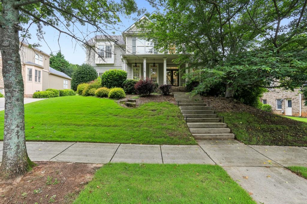 Step into refined elegance and exceptional design in this fully renovated, 5-Bedrooms, and 4-full bathrooms residence loacated in the pretigious Rivermoore Park community. Nestled on a lush, private lot, this home offers a combination of luxury, function, and comfort. NEW Rich OAK HARDWOOD floors throughtout main and second level. NEW paint, NEW white Kitchen with high end applicances, NEW counter top, NEW cabinets which extend to breakfast room. All NEW bathrooms and All NEW light fixtures. The two story foyer is open to a formal Dining room and Large living room. Full bedroom and full bathroom on the Main level. The 2 Story Great room has lots of natural light and fireplace with renovated surround. The Master bedroom Suite has a custom wood ceiling and updated Bathroom with custom closets. Updated laundry room has all new cabinets, sink, flooring, lighting and custom shelves. Amazing Amenities! Junior Olympic swimming Pool, 10 Tennis courts, Basketball courts, putting green, 2 Playgrounds,,, and big nature meadow. Award Winning Level Creek Elenmentary and North Gwinnett Schools!