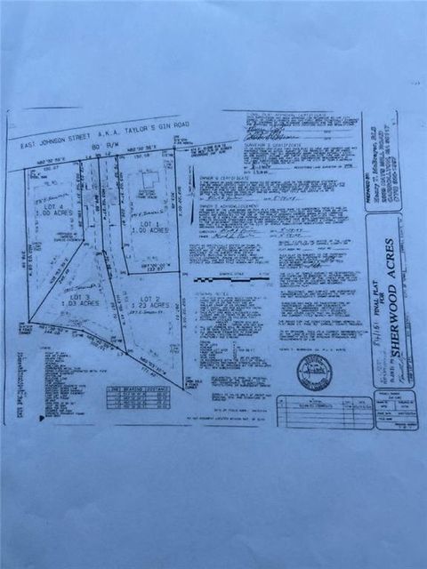 Vacant Land For Sale - 587 E Johnson Street<br/> Temple, GA 30179