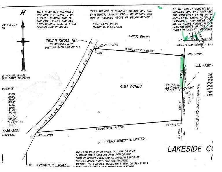 Looking to Build? This Is It!...LOCATION LOCATION LOCATION! Here is the Forsyth County Land with Lake Lanier Access You've Been Searching For! Build Your Dream Home on This Estate Sized (4.61 +/- Acres) Lot or Build Several Homes-Over 500FT Road Frontage! Looking for Lake Life? Here it Is!...Launch Your Boat- Just a Mile from Young Deer Creek Park with NICE Boat Launch and Park with Picnic Tables, Swings & Beach-Be Sure to View All the Pics! OR Drop in your Canoe or Kayak right from Your Own Backyard-Directly Adjacent to 177 feet of Corps Property with LAKE ACCESS-Go Fishing Anytime! NO DOCK/Permit- Access is back of Lake Cove. Conveyed with, LEVEL THREE SOIL TEST Recently Completed with Great Result for MULTIPLE HOMES! What Does This Mean?... "A Level 3 soil test in Georgia is a high-intensity soil survey required by county Environmental Health departments to determine the suitability of land for a septic system and a suitable location and depth for a drain field. It involves a professional soil scientist using hand augers to collect soil samples and determine percolation rates, which are then detailed in a map and report to guide septic system design and permitting." THIS PROPERTY is Located in a GREAT AREA with Beautiful Lake Homes All Around-zoom in on map to see for yourself! SURVEYED with Markers over Entire Property! Driveway with Gate-Wide Path cleared-great for 4Wheelers to go to Corp Property! 20 x 12 Storage Building to keep all your lake toys! One-half Acre cleared and Parking Area with Millings. Several Great Spots for Building! Utilities at Street-Ready for Easy Connection. BE THE FIRST TO Check Out This Highly Desirable Prime Property! Please contact Emily Holley for further details.