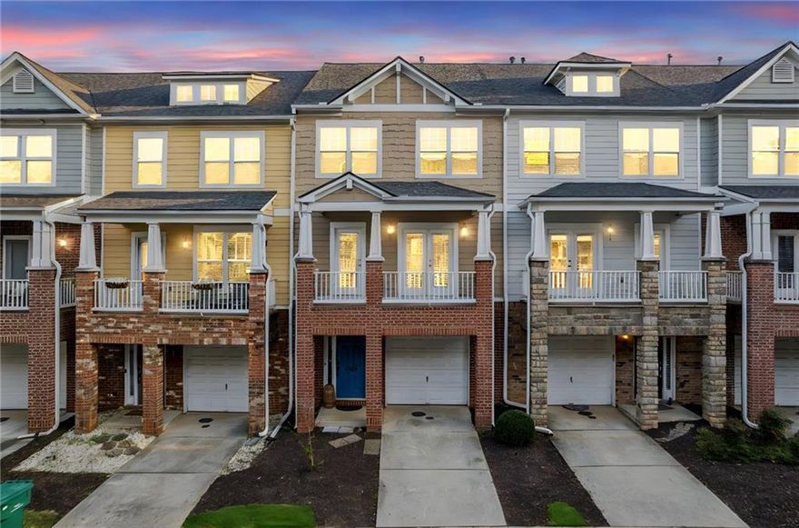 .5% interest rate reduction with preferred lender for one year on conventional loans! Ask us how. Welcome to Wyndham! Perfectly situated close to everything, this 3 Bed/3.5 Bath townhome is just waiting for someone to call it home. Move-in ready with a new roof and updated HVAC system, this property offers peace of mind from day one. All bedrooms have their own private bathrooms. The eat-in kitchen welcomes all with a dining space, breakfast bar, granite countertops and stainless-steel appliances. On the upper level resides the owner’s suite, secondary bedroom, and laundry. Within the master bath awaits a soaking tub, separate shower, double vanity, and walk-in closet. The main level boasts a covered porch at the front. Below the porch on the terrace level is a patio that exits to a green space.
Residents enjoy a swim/tennis townhome community with social events, pool, playground, and firepit. Even better, the location is hard to beat—less than 10 minutes to Halcyon and the highly anticipated Gathering, a mixed-use community coming to Alpharetta. You’re also just minutes from beautiful Milton with its picturesque roads, farms, restaurants, and destinations like Painted Horse Winery. It’s about a lifestyle—the convenience of Alpharetta within Milton’s city limits and zoned for the sought-out Cambridge High School.