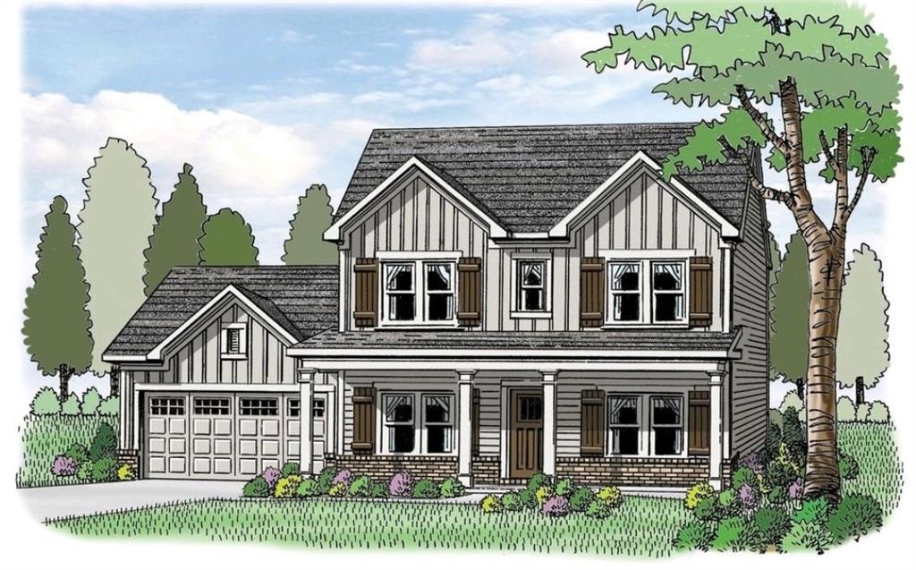 The Jackson Plan is a 4 bedroom / 3 bath home with formal dining room, study and guest room on the main level. The open kitchen with a no divided sink, double wall oven, 36 inch gas cooktop, large serving bar, breakfast area and great room with gas fireplace are perfect for entertaining. Huge pantry, and entry foyer are additional features on the main level. The Owner's retreat is located upstairs and boasts a trey ceiling, double vanity bath, separate shower and garden tub plus a generous closet. There are 2 additional bedrooms upstairs, both with big closets. Crown molding throughout the home. Patio will be screened in with a fireplace.**Ask about our 15k Preferred Lender incentives**