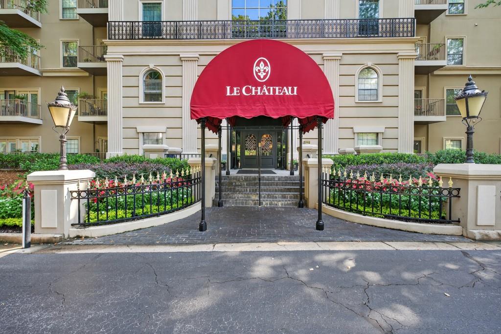 This stylish and spacious 2-bedroom, 2-bath condo blends comfort, convenience, and luxury in one of Atlanta's most desirable neighborhoods. Located in the beautifully maintained, gated community of Le Chateau, you?ll be just steps from Lenox Mall, top-rated restaurants, boutique shopping, and minutes from MARTA. Perfect for professionals, frequent travelers, or anyone who wants to be close to it all. Inside, the thoughtfully designed layout features sun-filled living spaces, elegant hardwood floors, a cozy fireplace, and a modern kitchen with granite countertops, stainless steel appliances, and a sleek tile backsplash. Relax with your morning coffee on the private patio, or retreat to the oversized primary suite with his and her vanities, a jacuzzi tub, and abundant storage. Community amenities include a saltwater pool, concierge service, fitness center, dog walk, and cable/internet package, all covered by the HOA. Whether you're a first-time buyer, downsizer, or investor, this property is a rare opportunity in an unbeatable Buckhead location.