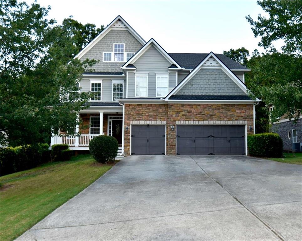 Location, Location, Location!!! Executive Home for Lease!!! Its BIG and BEAUTIFUL!!! Located in the sough out Community CANEY CREEK! This home has been recently updated with FRESH PAINT and NEW CARPET! It has 6 Bedroom / 5 Bath! Located In the Top Rated LAMBERT HIGH School District!!! Pull out your rocking chairs and enjoy the covered Front Porch serenity! Upon entering, this home has a wall of windows w/lots of Natural Daylight!!! Gorgeous Hardwood Floors throughout the Main floor! Chef-like Kitchen with all updated SS Appliances, Gas Cooktop, Ref, Double Oven and Dishwasher. There are Several Gathering Rooms To Entertain Your Family And Friends... Including A Formal Living Room, Huge Fireside Family Room, Spacious Dining Room, as well as a full FINISHED BASEMENT that has room to Entertain Everyone! Upstairs hosts The Oversized Primary Retreat Bedroom w/Trey Ceilings, Spa like bath w/Double Vanities, Soaking Tub, Sep Shower and Huge Walk In Closet. Step outside to the Enormous Open LOFT AREA that is flexible for your desired use. Upper Level Large Laundry Room and 3 more Spacious Secondary Bedrooms that all have Connected Bathrooms. The Main Floor Bedroom with FULL BATH as well as the Basement Level. In the Basement Hideaway, you will find a Recreation Area with a movie ready THEATER Room, 2nd Kitchen, flex space, Bedroom and full bath. Perfect for a In-law suite! Relax on one of the 2 FULL OVERSIZED BACK Decks. This home is located at the entry of a Cul de Sack Lot...with a large front parking pad and 3 GARAGES. The Community Pool and Playground are just steps away! Close to I-400! Located In the midst of many Restaurants, Shopping and Entertainment! This is a ONE OF A KIND RENTAL!!! Call today for an easy showing! Small pets ok! (Applicant-Must Qualify with good credit score, make 3 times the monthly rent and have clean background checks). Tenant will have Quick Availability once Approved!