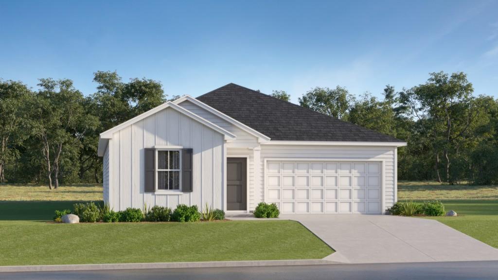 This new single-story home optimizes space and prioritizes ease of living. An open-concept design showcases a modern kitchen with a center island, which overlooks the Great Room and dining room to promote seamless transitions between activities. On the opposite side of the home are all three bedrooms, including the owner's suite with a private bathroom and walk-in closet. Rounding out the space is a convenient two-car garage. Prices, dimensions and features may vary and are subject to change. Photos are for illustrative purposes only.