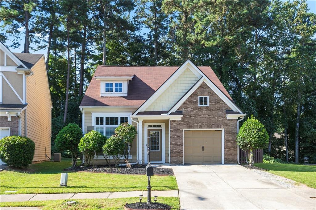 Welcome to this charming 2,342 sq ft home, a perfect blend of comfort and style. This beautifully designed residence features a highly sought after master bedroom on the main level offering convenience and privacy, with 3 bdrms and 3 full baths there is ample space for family and guests. The open flowing floor plan connects the main living areas to a kitchen that welcomes chefs of all type. Huge table for 12 can work well for hungry crowd- Upstairs are 2 more good size bdrms and study area and a loft for work from home- Yard surrounding is luscious and green and grass is well kept- The amenities include 5 lakes, salt water pool, lighted tennis courts, beautiful Clubhouse for social events and so much more-