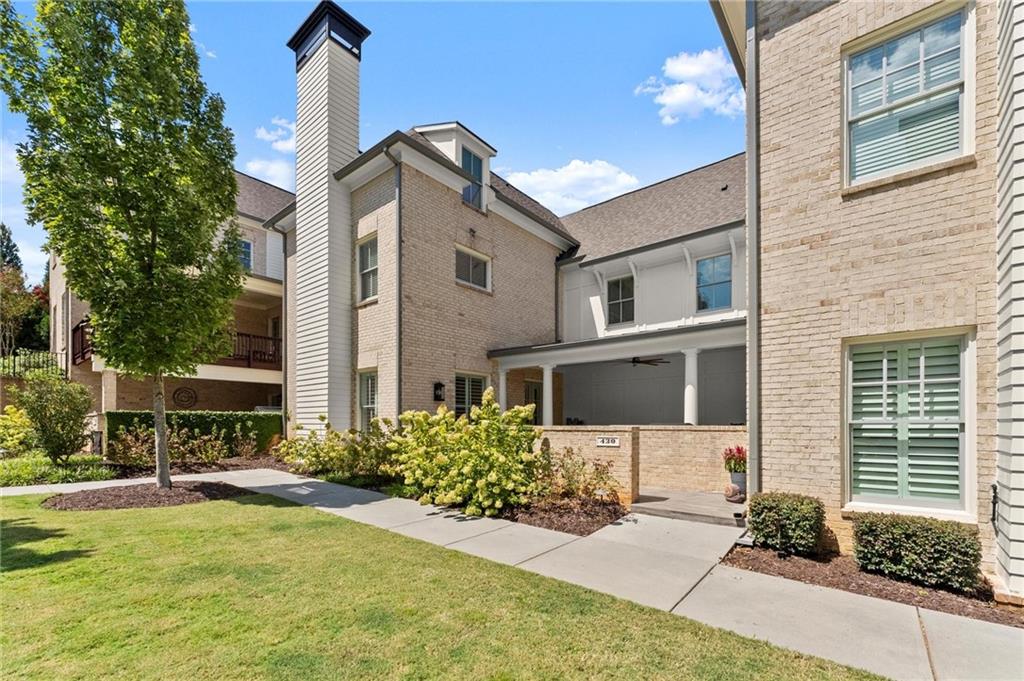 Don't miss out on this gem of a home in the most amazing location in downtown Roswell! Steps from farmer's market, and all Canton St has to offer, yet tucked back on a quiet and serene street. This gorgeous home is better than new construction with upgrades like extra-thick plantation blinds, tiled covered front patio with gate, custom closet system, and smart home features including alarm, thermostat, garage doors, and security system. There's no better way to take in a football game this fall than on your private covered front patio, or come inside to enjoy an open and bright main floor that lives like a house--beautiful mantle and fireplace centers the living room which is open to gorgeous white kitchen with sleek stone counters, stainless steel appliances including wine fridge and generous island, the perfect layout for entertaining or your own ease of living. Storage abounds with a walk in pantry and spacious under-the-stairs closet as well as plenty of cabinetry. Powder room located behind kitchen down mudroom-like hallway. The second level of the home offers a great flex/loft space, currently used as an additional living area, primary suite, 2 secondary bedroom suites, and conveniently located laundry room. You'll be so impressed with primary suite which features hardwood floors, an Elfa closet system in the walk in, and a gorgeous en-suite bath with soaking tub, separate shower, and double vanities, all sleek and spa-like. Third floor offers yet another flex space (currently used as a home gym) and another private guest suite. Welcome home to the friendliest neighbors and a carefree lifestyle where HOA maintains all exterior components of the home including the gorgeously landscaped courtyards, allowing you even more time to enjoy the benefits of this fabulous location.