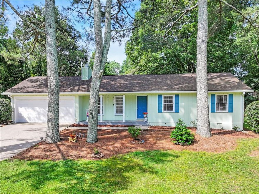 Charming and move-in ready, this 3 bedroom, 2 bathroom ranch home offers easy one-level living with no stairs and no HOA! Situated near a quiet cul-de-sac, it features a spacious front yard and a private backyard with an apple, pear, and peach trees—perfect for outdoor enjoyment. Inside, you'll find beautiful wood floors, clean carpet in the bedrooms, and renovated bathrooms. Major updates include a new roof and HVAC system in 2022, and the septic tank has just been cleaned. All appliances are included—refrigerator, washer, and dryer—and the sellers are even willing to sell all of their furniture. Plus, you're just minutes from the lake, great schools, shopping, and dining!