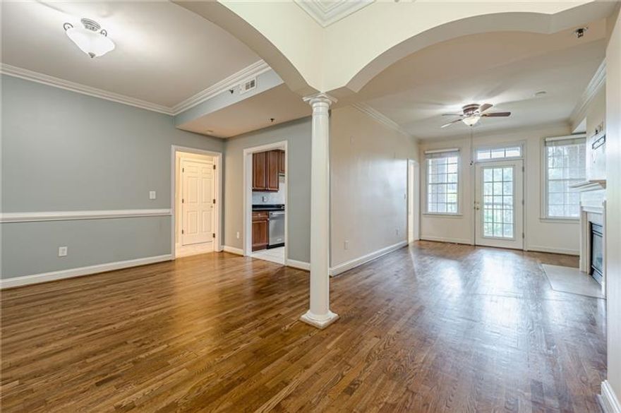 Welcome to Brookwood Place, we now meet minimum conventional loan insurance requirements! This beautifully appointed 2-bedroom, 2-bath condominium offers spacious, low-maintenance living in the heart of Atlanta. Featuring approximately 1,355 square feet, this light-filled home showcases 9-foot ceilings, hardwood floors throughout, and an inviting open-concept layout. The living area includes a cozy gas fireplace and seamlessly connects to the dining space, perfect for entertaining.
The kitchen is equipped with granite countertops, a breakfast nook, and stainless steel appliances. The oversized primary suite offers a spa-inspired bath with double vanity, separate shower, and relaxing soaking tub. A generous secondary bedroom, full guest bath, and in-unit laundry room with washer and dryer complete the interior.
Residents of this gated community enjoy exceptional amenities, including 24-hour concierge, a resort-style pool with grilling area, fitness center, media lounge, business center, theater room, and rentable guest suite. Two secure, covered parking spaces are included.
Ideally situated between Midtown and Buckhead, this prime location offers easy access to Piedmont Park, the High Museum, dining, shopping, and MARTA. Experience the perfect blend of comfort, convenience, and city living.
Don’t miss this opportunity to own in sought-after Brookwood Place.