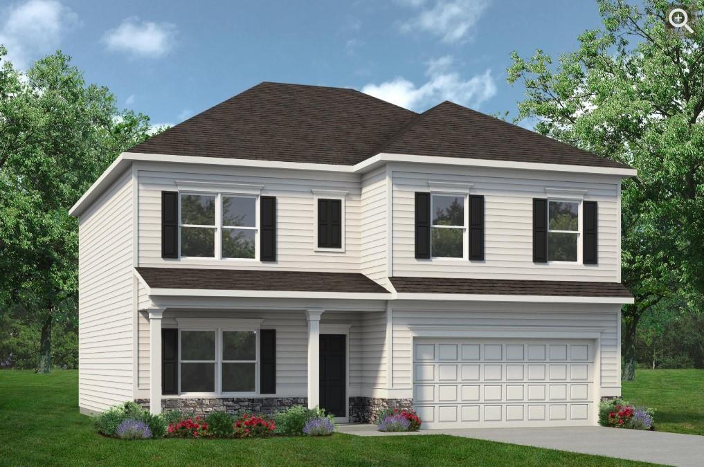 Move in Ready September 2025! The McGinnis plan in the Jackson Farm community, built by Smith Douglas Homes. Jackson Farm is a swim community! This top-selling plan offers a two-story floorplan with a welcoming wide entry leading to an open concept living/kitchen area. Both the kitchen and family room with a modern linear fireplace live to the rear of the home, with convenient access to the oversized patio and yard from the kitchen area. Kitchen has gas appliances, a center island, upgraded cabinetry and granite counters. Guest bedroom and bath on main level. Upstairs the Owner's suite with a very large walk-in closet sits to the rear of the home. Owner's bath with 5ft tiled shower. Three secondary bedrooms, each with a walk-in closet, an open loft and an ample laundry room complete the second story. All this on a level homesite. Both stories have nine ft ceiling heights! Photos are representative of plan not of actual home. Seller incentives with use of preferred lender.