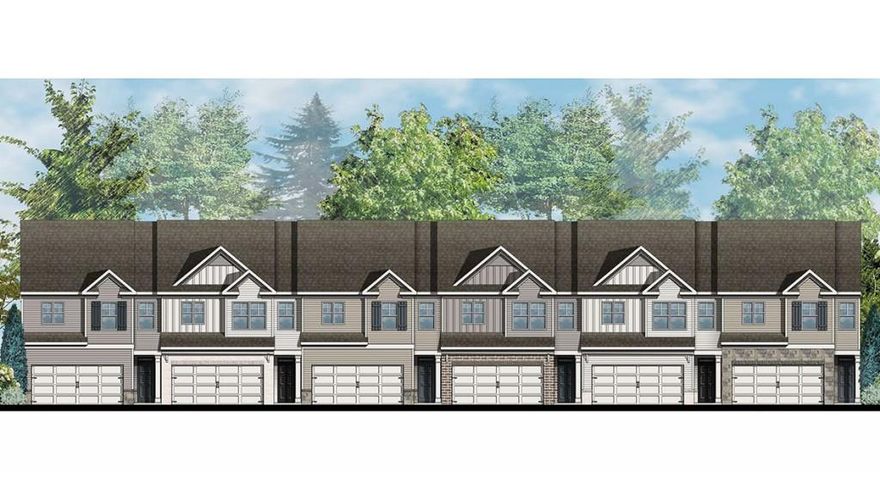 Welcome to the beautiful, new community in Flowery Branch, GA, Waypoint that is home to 6729 Leigh Street. This stunning new Amesbury plan is a 3-bedroom, 2.5-bathroom home with a 2-car garage. This home perfectly blends style and functionality. From the covered front porch, you step into an open floorplan layout with immediate staircase access to the second floor. This home flows easily from the family room to the dining room, into the kitchen. Making it the perfect layout for gathering with family and friends. The kitchen is exquisite with the stainless-steel appliances, white quartz countertops, subway tile backsplash, and center island. A half bathroom and access to the 2-car garage are situated off the kitchen. On the second level, 2 additional bedrooms and a full bathroom sit over the 2-car garage. Across the landing is the luxurious primary suite. Homeowners have much to enjoy in the primary suite with two walk-in closets, walk-in shower, and separate his/hers vanities. The large laundry room makes up the rest of the second floor.  Come out to Waypoint get your personal tour of 6729 Leigh Street and make this townhome your home!