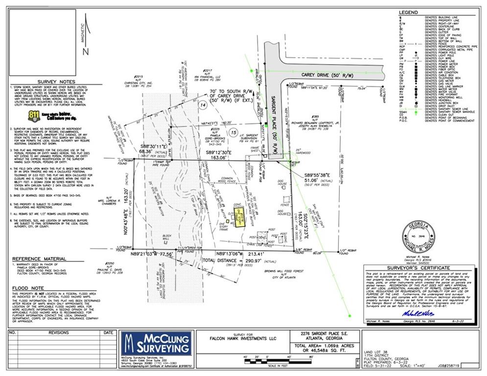 1+ Acre in South Atlanta. - Beautiful creek cuts across property