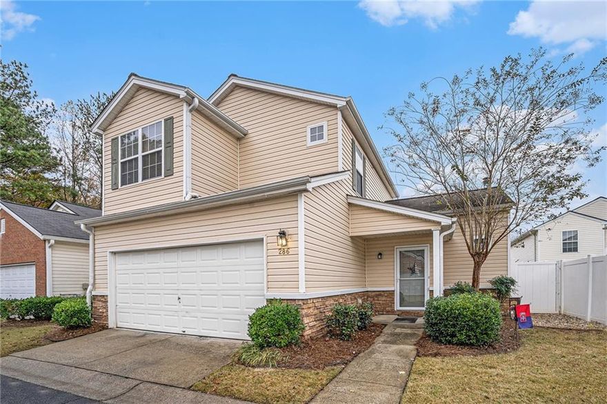 This turn key, move-in-ready 3-bed, 2.5-bath home includes a Cinch 1yr Home Warranty for peace of mind! This home boasts an open floor plan with a spacious family room featuring a cozy gas fireplace, a bright kitchen with granite countertops, white cabinetry, and a breakfast bar. Upstairs, you’ll find a comfortable owner’s suite with a garden tub/shower combo and two additional bedrooms. Enjoy outdoor living in the private, fenced, hardscaped backyard with a patio and awning, perfect for relaxing or entertaining. The HOA maintains front yard landscaping for low-maintenance living. Conveniently located near I-75, Cobb Parkway, shopping, dining, and Historic downtown Acworth. Don’t miss this beautiful, well-maintained home in a fantastic location!