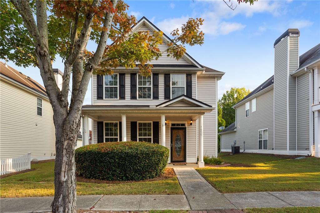 Welcome home to 4677 Liberty Square Drive, where southern charm meets modern elegance. Set along pretty, tree-lined streets, this gem boasts 1,862 sq ft of thoughtfully designed living space. From the inviting rocking-chair front porch, step into a warm foyer with gleaming hardwood floors. You’ll find window blinds, upgraded lighting, and ceiling fans throughout.
Host dinner in the separate formal dining room, then flow into the eat-in kitchen featuring wood-stained cabinets, granite countertops, stainless steel appliances, a convenient butler’s pantry, and a pass-through window to the cozy family room, complete with a brick fireplace with gas starter. Upstairs, the oversized primary suite beckons with a tray ceiling, walk-in closet, dual vanities, a soaking tub, and step-in shower. Two additional bedrooms and an upstairs laundry room offer comfort and practicality.
Enjoy the community’s resort-like amenities: clubhouse, swimming pool, tennis court, playground with gazebo, and walking-friendly sidewalks. Just minutes from downtown Acworth’s shops, restaurants, and parks, plus Lake Allatoona and Red Top Mountain State Park’s numerous outdoor activities, this home blends peaceful neighborhood living with vibrant lifestyle perks.
$43 application fee per person. Lawn care included in rent. No smoking allowed. Pets allowed subject to approval and $500 non-refundable pet fee.