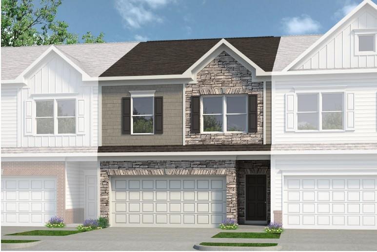 Move in Ready October! The Ellison II plan by Smith Douglas Homes in the new community Jameson Towns! This 3BR/2.5BA home features an open and functional loft-style layout. Imagine greeting guests from the long gracious foyer that leads to a spacious kitchen. The kitchen has a very large center island, upgraded cabinetry, granite counters, a pantry, tile backsplash, stainless appliances and offers access to the rear patio and yard. Adjacent to the kitchen is the great room with a traditional fireplace. Easy maintenance Vinyl plank flooring throughout the main living areas on the first floor. An open iron staircase leads to the primary suite with a tray ceiling and bath with dual vanity, spacious closet, tile shower and separate water closet. Two guest bedrooms, a shared hall bath plus a convenient laundry room comple the second floor. Nine ft ceiling heights on both levels. Planned neighborhood pool with cabana, playground and lawn maintenance included in HOA! More time for you! Private backyard! Photos representative of plan not of actual home. Seller incentives with preferred lender.