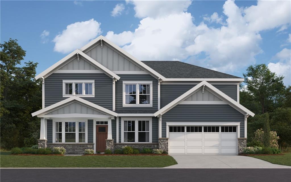 Simply gorgeous new Grandin Pacific Craftsman plan by Fischer Homes in beautiful Twin Lakes featuring a welcoming covered front porch. Once inside you'll find a private study with double doors just off the foyer. Open concept with a furniture island kitchen with built-in stainless steel appliances, upgraded maple cabinetry with 42-inch uppers and soft-close hinges, durable quartz counters, pantry and walk-out breakfast room all open to the dramatic two-story family room with fireplace. 1st floor guest suite with full bathroom access. Upstairs primary suite with an en suite with a double bowl vanity, soaking tub, separate shower and a large walk-in closet. There are 3 additional bedrooms, and a centrally located hall bathroom. 2 bay garage.