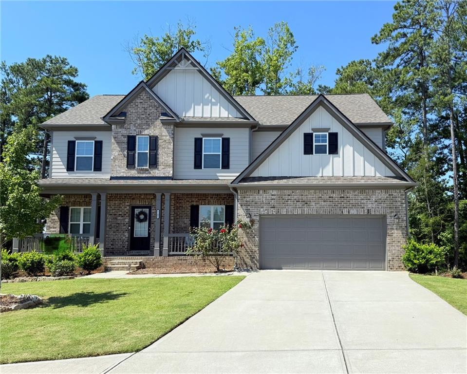 Brand new home at great location in high-ranking school district, Mill Creek High! Just minutes to schools and I-85. Built in 2023, very spacious, open concept floor plan which is the largest one in the community. Cul-De-Sac lot. You will enjoy tons of natural light in the house. This home features 5 bedrooms 3 baths. Open concept gourmet kitchen boasts of a large island, SS appliances, gorgeous granite counter top, breakfast area, view to large family room w/ a cozy fireplace. Formal dining room, Living room or office space and a guest bedroom on the main level. Perfect for family gathering. On the second level, you'll find an open layout with a huge loft-space/media room and a full bath for your convenience. Huge Master bedroom with tray ceiling, separate tub and shower and TWO walk-in closets, one with daylight. 3 nice-sized guest bedroom will meet your family need. A full unfinished basement meets your storage need. Easy to access I-85, shopping, dinning, bank, public library, etc. Come to check it out and make this Your New Home, you will love it!