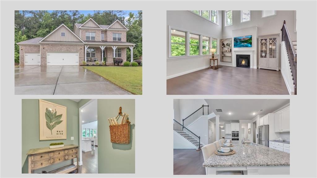 Stunning Barrington Plan on Cul-de-Sac Lot with Wooded Views! Welcome to this spacious and beautifully designed home, nestled on a quiet cul-de-sac and set on a large, private wooded lot. Built in 2019 by an award-winning builder, this home showcases the highly sought-after Barrington plan—offering both elegance and functionality. Step onto the oversized front porch, perfect for morning coffee or evening relaxation. Inside, the chef’s kitchen is a showstopper, featuring pristine white cabinetry, a large center island, and seamless flow into the open-concept living areas. Enjoy entertaining in the formal dining room or working from home in the dedicated office. The two-story family room boasts abundant natural light and a striking stone fireplace, with a dramatic overlook from the upstairs hall. Upstairs, you’ll find three generously sized secondary bedrooms and ample storage space. The large unfinished daylight basement offers endless potential for customization—whether it's a home theater, gym, or extra living space. Relax on the covered back deck overlooking your serene, wooded backyard—ideal for entertaining or peaceful evenings outdoors. Located in a top-rated school district, this home is a perfect blend of space, style, and value. Don’t miss your chance to own a nearly-new home with exceptional features in a highly desirable community!