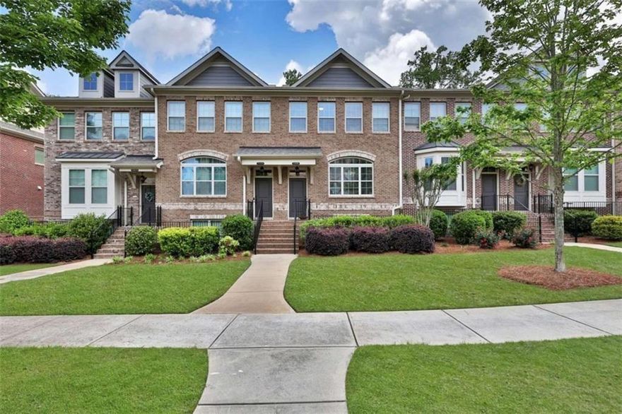 Beautiful 3BR/3.5BA Brick Townhouse in the Prestigious Gated Community of Jamestown! Excellence of Covenience: Easy Access to GA-400, Halcyon, Avalon, Downtown Alpharetta, and the Greenway’s Scenic Biking and Walking Trails. A Short Walk to The Gathering—An Exciting New Multi-Use Development Coming Soon at Union Hill & Ronald Reagan. This Charming Townhouse Showcases Gleaming Hardwood Floors on the Main Level. The Family Room with a Cozy Fireplace View to Private Wooded Backyard through Balcony. The Kitchen with Granite Countertops, Stainless Steel Appliances view to the Spacious Family Room. Separate Formal Dining Rm view to the Elegantly Landscaped Corridor. Two Generously Sized Bedrooms including Owner's Suite with Walk-In Closets on Upper Level. Nice Size of A Bedroom and Full Bath on the 1st Floor Perfect for Roommate Floor Plan. Brand New HVAC. The HOA takes care of All Lawn and Exterior Maintenance, and the Amenities include a Clubhouse, Pool, Tennis Courts, and Active Pickleball Teams!  Take a Benefit of Alpharetta Address with Low Forsyth County Taxes and Access to Award-Winning South Forsyth Schools, including Denmark High School. VA Buyer may Assume the 2.5% Interest Rate from the Seller.