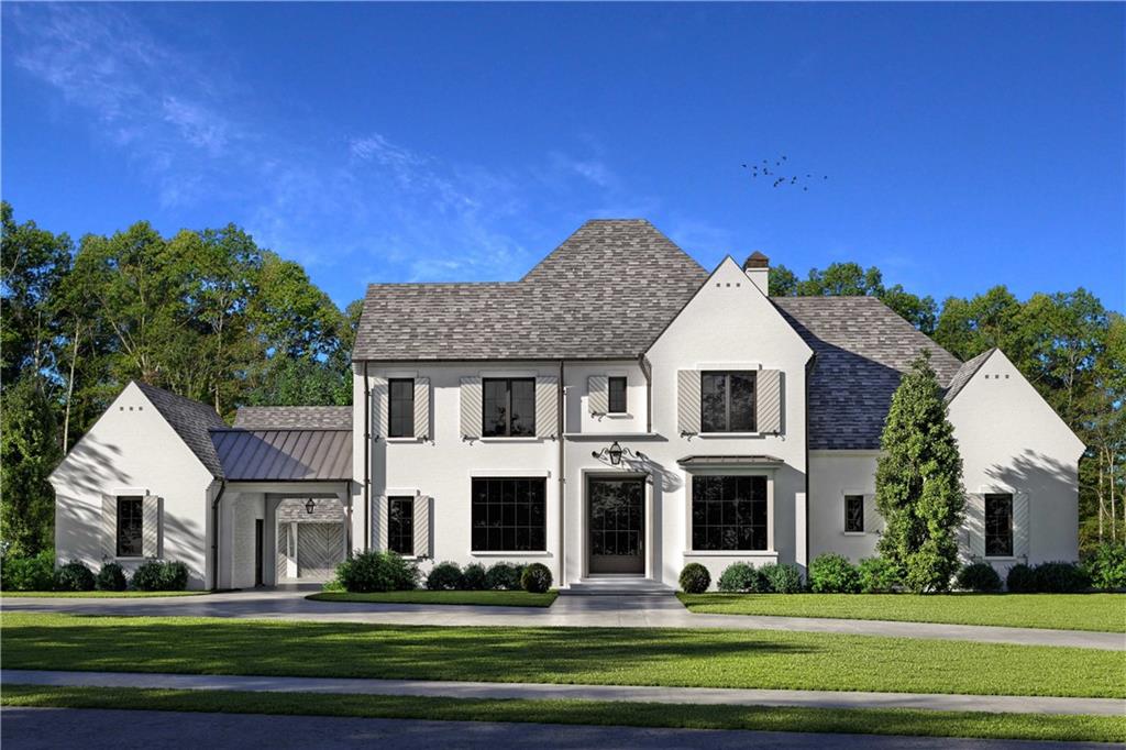 Gorgeous new construction home in Buckhead, 2 miles to Lovett, Pace and Westminster. Entrance foyer leads to office, chef's kitchen w/stone counters, stainless appls, island & opens to the great rm w/beamed ceilings & fireplace. Great covered porch off of the breakfast rm- ideal for entertaining. Sought-after master on main w/dual walk-in closets & spa-like bath. Mudroom/laundry on main. Upper level has 4 spacious bedrooms w/en-suite baths & bonus rm. Finished basement & finished guest suite above the garage. 3 car garage & porte cohere.