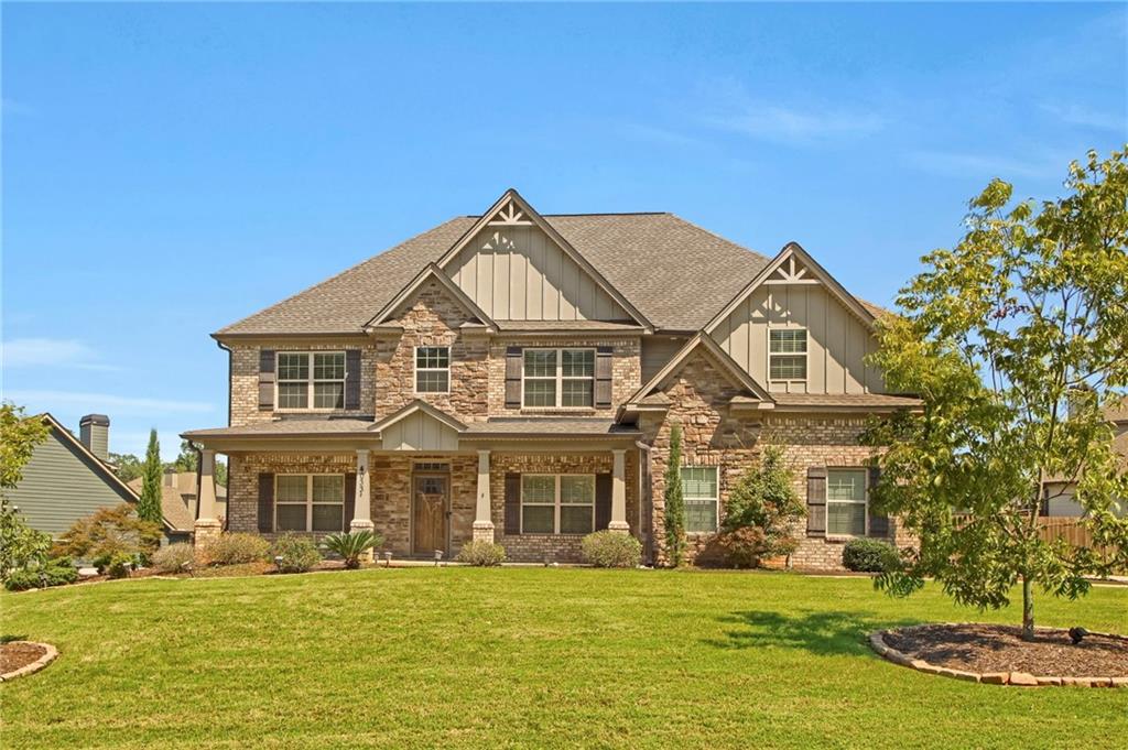 Welcome to this beautifully appointed 5 bedroom 4.5 bath home located in a desirable gated community offering both comfort and security. Designed with both relaxation and entertainment in mind, this spacious residence boasts an inviting floor plan, abundant natural light, and thoughtful details throughout.
The gourmet kitchen features modern appliances, granite countertops, ample cabinetry, and a large island—perfect for both everyday living and hosting guests. The open-concept design flows seamlessly into the family room, creating a warm and welcoming atmosphere. Retreat to the oversized primary suite with a sitting area and generous walk-in closet. Additional bedrooms are well-sized and versatile, ideal for family and guests. There is also an in-law suite on the main floor! Entertainment is at the heart of this home with a dedicated media / bonus room, perfect for movie nights, gaming, or watching the big game. Step outside to the fenced in backyard, where you’ll find a storage shed for extra convenience and space for gardening, hobbies, or outdoor entertaining. Don’t miss your chance to call this gated retreat your new home!
Projector and screen, home security system, and television on the back patio, will remain with the home.
Owner is a Licensed GA Real Estate Agent.