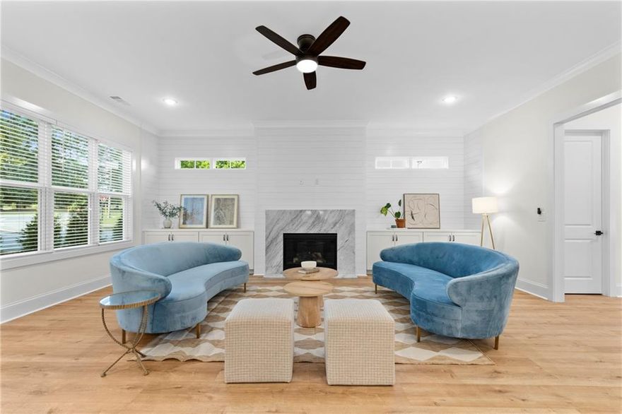 This newly finished beautiful craftsman-style home recently completed in September 2025, is the very last opportunity to own a home in this beloved neighborhood. Nestled on a sunny corner lot, this South-facing home with an East-facing front door offers warmth and light throughout the day, creating the perfect setting for morning coffee on the porch or evening chats on the oversized covered back patio-already wired for a TV, just waiting for game days and movie nights.

Inside, you’ll find 10-foot ceilings on the main level that make the open floor plan feel even more spacious and inviting. The kitchen is a true centerpiece, featuring Whirlpool appliances, generous counter space, a large island with an overhang for seating, and a walk-in pantry that keeps everything tucked away and tidy. The dining area flows effortlessly into the family room, where a cozy fireplace sets the stage for both relaxed nights in and lively gatherings with loved ones.

Upstairs, the owner’s suite is a peaceful retreat with 9-foot ceilings, two walk-in closets, a luxurious soaking tub, dual vanities, and a walk-in shower. The upper level also includes a spacious laundry room with a sink, two linen closets, and three additional bedrooms--one with its own private bath, and two connected by a Jack-and-Jill bathroom with a double vanity.

There’s even a hidden bonus: the main floor coat closet includes extra storage space not shown on the blueprint plans.

This home also includes an oversized two-car garage, and access for electric car hookup, giving you plenty of room for vehicles, tools, bikes, or even a future workshop setup.