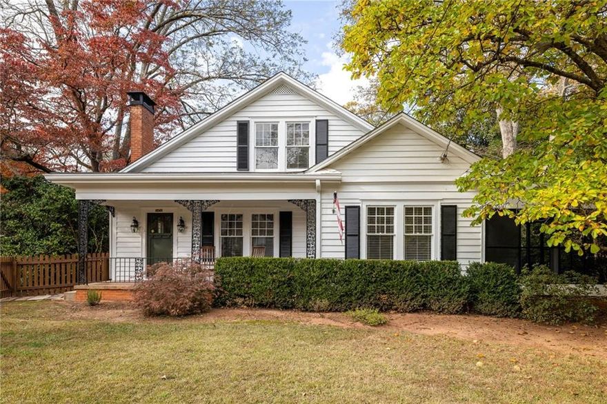 Welcome to the heart of downtown Stone Mountain. This historic home sits nestled between Stone Mountain Park entrance and the vibrant
Main Street. The home features four bedrooms, two full bathrooms, multiple living spaces plus a large screened-in porch. The kitchen has been updated with all new appliances, new flooring and quartz countertops. The HVAC system was replaced in 2025. The large
grassy lawn in front and back is the perfect place to relax. There is plenty of parking in the back along with an oversized detached garage
perfect for your cars or workshop. The beautiful original hardwood floors, high ceilings, gas fireplace, and glass doorknobs are just a few of
the incredible details. This home was built by the great-grandparents of the current owner! If you appreciate
historic homes and proximity to nature trails, restaurants, coffee shops, and retail, all while being minutes to Atlanta, this is the perfect
home for you. ***Price includes gas, internet, lawn maintenance and pest control!** Please contact listing agent for showings.