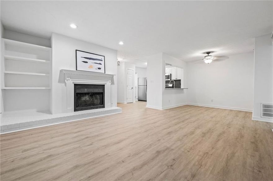 Smart Style Meets River Run Charm!
Welcome to this delightful 1-bedroom, 1-bath gem tucked inside the highly sought-after River Run community. Step inside and be greeted by sunshine, space, and style — a bright, updated kitchen flows seamlessly into the dining area, perfect for dinner parties or lazy Sunday brunches.

Enjoy the perks of a fully turnkey home: a beautiful primary bedroom, a freshly renovated bathroom, and thoughtful upgrades throughout — from luxury vinyl plank flooring and shaker cabinets to sleek stainless steel appliances and fresh paint. The family room, anchored by a cozy, upgraded fireplace, invites you to unwind in total comfort.

Outside, adventure and convenience collide — you’re minutes from GA-285 and GA-400, tubing down the Chattahoochee, exploring scenic parks and trails, or soaking up the energy of Canton Street and Downtown Roswell.

River Run residents enjoy fantastic amenities, including a lovely neighborhood pool, grilling area, clubhouse, and dedicated parking. Bonus: the rental cap hasn’t been met, making this beauty not just a home, but a smart investment too.

Come see why life flows a little easier (and brighter) at River Run.