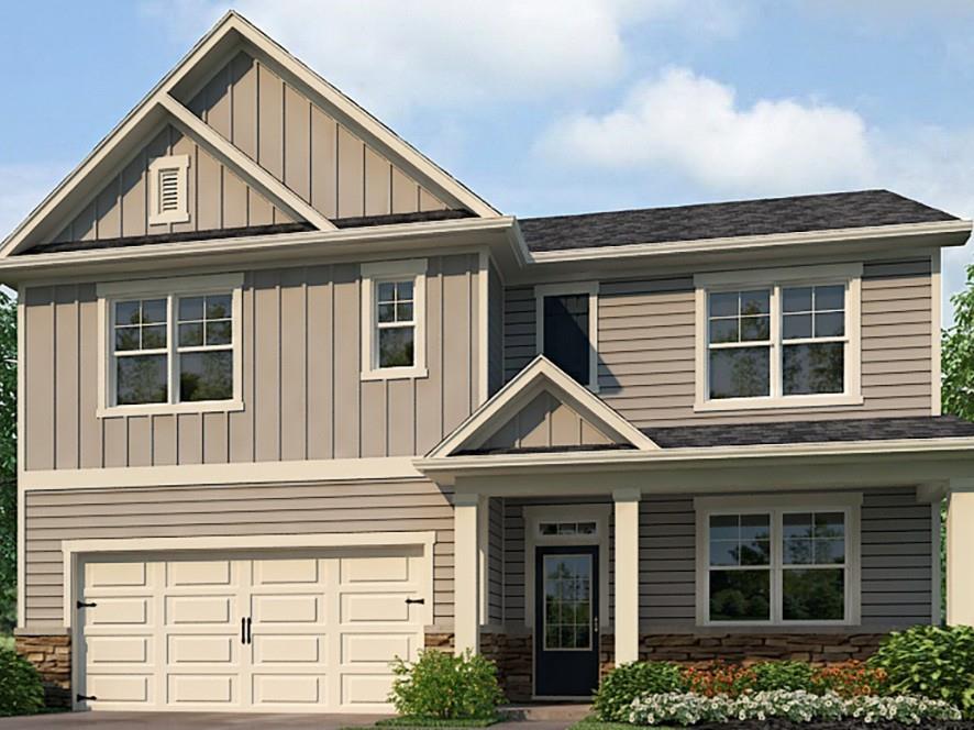 Introducing 111 Landsdowne Way, a new construction home in Cartersville, GA at our Parkside at Carter Grove community. This Hayden plan offers 5 bedrooms and three bathrooms in its 2,511 square feet and an attached 2-car garage. The main level is what sells most people on the Hayden. As you enter the front door, you'll come upon a flex room through an inviting cased opening - the perfect space for whatever you may need, be it a dining room, study, or play room. Traveling deeper into the home, the spacious kitchen stuns with its large center island, walk-in pantry, stainless-steel appliances, and attached dining area. The adjacent living room is the ideal space to gather with loved ones or relax after a long day of work with a corner gas fireplace. A bedroom and full bathroom round out the main level, great for guests or in-laws. Up the stairs to the second floor, you'll come upon the primary suite: a spacious bedroom and bathroom with a double vanity, separate tub and shower, water closet, and large walk-in closet. The upstairs living room is centrally located between three additional bedrooms, the third bathroom, and the laundry room. The Hayden's upstairs is also rich with storage space, boasting two linen closets and a storage closet off of the loft area in addition to each bedroom's closet. Does this Hayden plan home at 114 Landsdowne Way in Parkside at Carter Grove sound like a dream come true for you? Get in touch today for more details and schedule a tour!