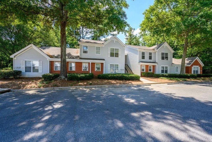 This Amazing LUXURY CONDO HOME can now be yours! Close to Alpharetta square's shops & restaurants, Windward Pkwy's amenities and GA400. Located on a quiet cul-de-sac in popular, well managed Henderson Place. Enjoy a SPACIOUS, OPEN PLAN LAYOUT and GREAT ROOM with views to the woods & open to a large covered balcony w/ storage room. Master BR w/ gorgeous en-suite modern bath & walk-in closet. Large second BR w/ direct access to modern bath plus 2 closets. New washer/dryer included in hall laundry closet. Second floor unit with attic storage. 2 parking spaces at the entry plus guest parking. This will be a BEAUTIFUL HOME.