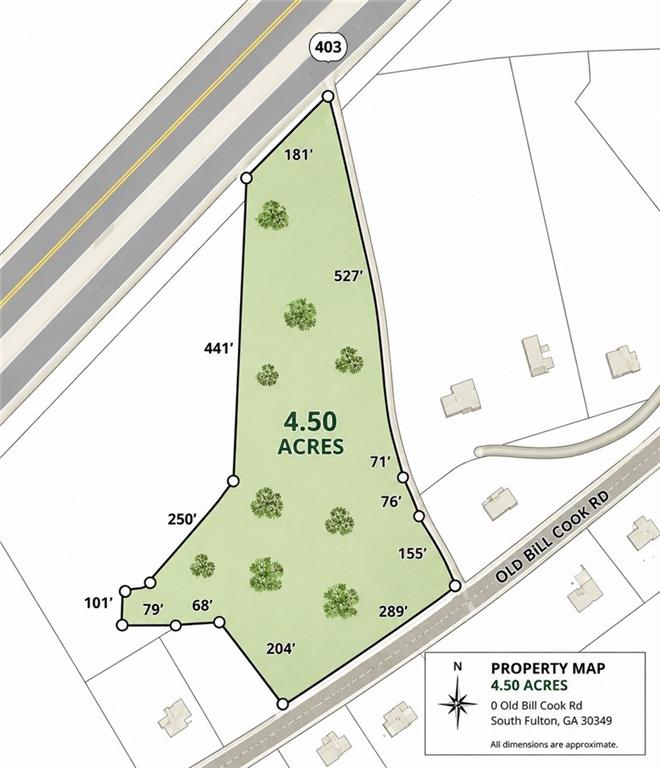 Aerial overview of property's location