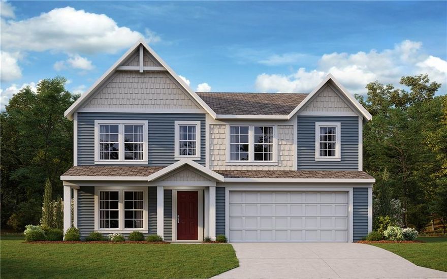 Stylish new Breckenridge Western Craftsman plan by Fischer Homes in beautiful Twin Lakes featuring a welcoming covered front porch. Once inside you'll fall in love with the private study with double doors and the formal dining room. Open concept with an island kitchen with stainless steel appliances, upgraded cabinetry with 42-inch uppers and soft-close hinges, durable quartz counters, HUGE pantry, and walk-out breakfast room to the 12x14 deck and all open to the large family room with linear fireplace. Upstairs primary suite with an en suite that includes a double bowl vanity, walk-in shower and MEGA sized walk-in closet. There are 3 additional bedrooms each with a walk-in closet, a centrally located hall bathroom, and convenient 2nd floor laundry room. Full walk-out basement with full bath rough-in and a 2 bay garage.