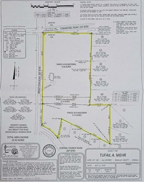 Prime Corner Property - Bright Star Rd/Cowan Mill Rd Incredible investment opportunity! This 10.92-acre property has high-visibility on the corner of Bright Star Rd & Cowan Mill Rd. Currently zoned residential, but has commercial potential. Features: 2,100 sqft brick home (currently rented) Strategic location - perfect for future development High-traffic area with exceptional potential Don't miss out on this prime piece of real estate!