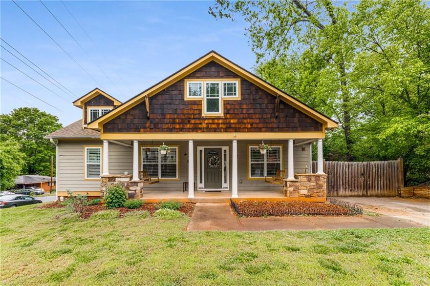 This charming craftsman bungalow built in 2007, in historic Marietta, less than a mile from Marietta Square. This home has a large private, fenced-in backyard that includes a screened-in porch and a separate outdoor patio area.  There is a large primary bedroom with an en-suite bathroom and 2 other bedrooms with another full bathroom in the hall. The kitchen is open to the dining room as well as the family room. The family room is spacious with an abundance of natural light. This home is located 2 blocks from Henry Park, Emily Lembeck Early learning center, and is very close to Marietta Square and the Marietta Square Market.
The roof was replaced in 2023 and the hvac and water heater were replaced in 2025! No showings after 6:45pm.