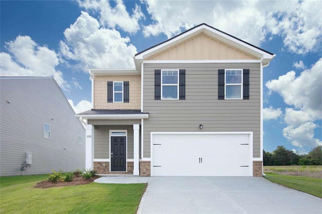 Gated Community. Easy access to Interstate 75& Atlanta Hartsfield Airport. Luxury living at an affordable price. The Robie floor plan boasts a large owners suite with loft & 3 full baths! Shopping and fine dinning are a stones throw away. This floor plan opens to a expansive foyer that leads to an open concept family room with hardwood on the main floor. Kitchen features an oversized island that overlooks the family room, white cabinets and granite countertops, walk-in pantry and stainless steel appliances. Oversized primary bedroom features a ceiling fan, a large walk-in closet and bathroom with double vanity, separate soaking tub and shower, and a loft right outside the door for relaxing! Smart home technology included, along with garage door openers, and whole house blinds! Don't miss out on our below market interest rate fixed for 30 years available for a limited time at no cost to you with the use of preferred lender! Closing costs with the use of our preferred lender for a limited time! Additional Hometown hero incentive available for teachers, nurses, firefighters, law enforcement, EMT! Stock photos of similar home.
