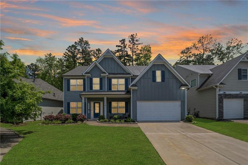 Welcome to your dream home! This stunning residence in the sought-after North Paulding High School District offers unparalleled luxury and convenience. Perfectly situated on a quiet cul-de-sac, this home boasts a thoughtful layout designed for modern living. Step inside to discover a spacious, light-filled interior with 12MM Luxury Vinyl Plank flooring throughout. The heart of the home is the chef's kitchen, meticulously renovated with Carrara Marble Quartz countertops, stainless steel appliances including a 5-burner gas stove, and a convenient wine refrigerator. The large island and soft-close cabinets make cooking a joy, while the adjacent walk-in pantry ensures ample storage. For formal gatherings, the separate dining room with Butler's Pantry provides an elegant setting. Upstairs, the oversized master suite is a retreat unto itself, featuring a trey ceiling, luxurious en-suite bath with dual vanities, and a massive walk-in closet complete with washer and dryer for added convenience. Additional bedrooms are generously sized, perfect for family or guests. Outside, the newly fenced backyard offers privacy and space for outdoor activities, enhanced by thoughtful upgrades including Ring Smart Home technology and a storage shed that stays with the property. The two-car finished auto garage with epoxy floor and built-in cabinets provides plenty of storage options, complemented by attic storage for seasonal items. Located within a vibrant community offering a clubhouse, playground, basketball, pickleball court, tennis, and pool, this home combines comfort with lifestyle amenities. With low HOA fees and proximity to popular local spots like Burn Bootcamp and Cluck N Mooh, plus upcoming schools, this is an opportunity not to be missed! Lovingly maintained and move-in ready, this home is more than just a place to live—it's a place to thrive. Schedule your showing today and envision your future in this perfect blend of style, space, and community.