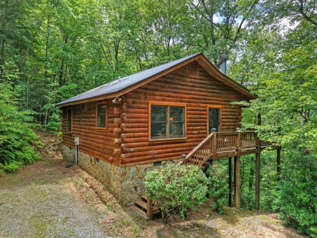 Cozy Log Cabin with mountain views in Blue Ridge - your perfect mountain getaway. This charming 2-bedroom, 1-bathroom log cabin offers the quintessential Blue Ridge experience with stunning mountain views right from your porch. Step inside to find warm wood interiors, a spacious open living area, and a cozy stone fireplace to enjoy during cool mountain evenings. The cabin features a fully equipped kitchen, two comfortable bedrooms, and a full bathroom, all designed for easy living or vacation stays. Relax on the covered porch while taking in the mountain scenery. Located just minutes from downtown Blue Ridge shopping and dining, hiking trails, and Lake Blue Ridge, this cabin makes an ideal short-term rental, weekend retreat, or peaceful full-time residence. Come experience the beauty and simplicity of mountain living at its finest.