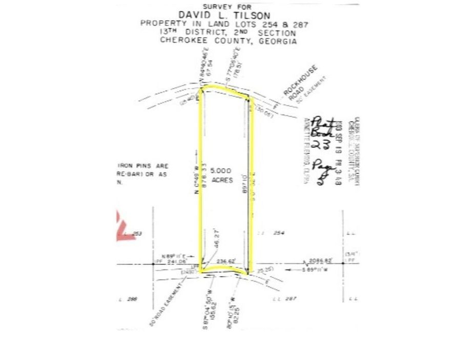 Excellent opportunity for those seeking a serene location to build! Wooded, secluded five-acre property with multiple building sites to accommodate slab or terrace-level homes. Deep lot lines with approximately 238 feet of road frontage, with power at the road. The property is zoned AG. Enjoy the beautiful drive on a paved road to the property. Easy access to GA-140/Reinhardt College Parkway to the heart of Waleska. Within 10 miles of Publix Laurel Canyon and nearby downtown Canton!