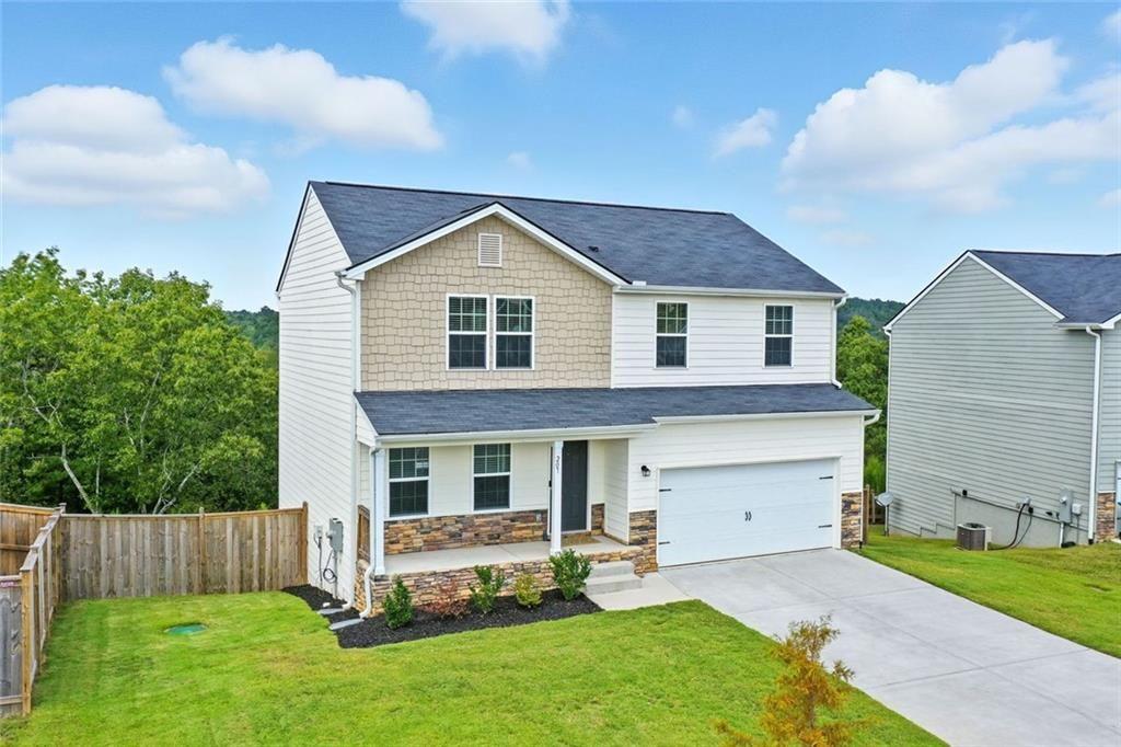 Open flow, natural light, and space where it counts—this one checks all the boxes. Set at the end of a cul-de-sac on one of the only (few) basement lots in the neighborhood, this move-in ready home makes a strong first impression and keeps delivering. The main floor brings everyone together with a connected living, dining, and kitchen space that’s as functional as it is welcoming. The kitchen stands out with granite countertops, white cabinetry, stainless steel appliances, and a large breakfast bar made for casual meals and catching up. A guest bedroom and full bath on the main level create options—perfect for overnight visitors or a tucked-away home office. Upstairs, three additional bedrooms, including the spacious primary suite, are all just steps from the laundry room for everyday convenience. A dedicated home office space upstairs gives you room to focus in a bright, private corner of the home. Need more space? Downstairs, the fully finished daylight basement with its own private entrance gives you the flexibility most homes can’t. A large bonus room, additional bedroom and full bathroom, flex space, and oversized storage mean there’s room for a gym, guest suite, playroom—or all three. Out back, the fenced yard sets the stage for outdoor dinners, lawn games, or just letting the dog run free. Community perks include gathering pavilions, tennis courts, a basketball court, and a soccer field, just minutes from your front door.