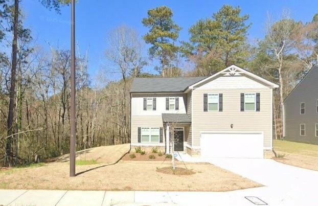 Only 2-year old home!! Enter into a foyer on the main level that leads to a flex room in the front of home. There is a half bath and open plan with kitchen with Granite counters, island/breakfast bar, white cabinets, tile backsplash, and stainless appliances (microwave, refrigerator, gas stove, and dishwasher). There is a large walk-in pantry and breakfast area with access to the rear patio and family room. The upper level features a laundry room with washer/dryer hook-ups, mechanical room, three spare bedrooms and hall bath with dual vanities and tub/shower combination. The master suite is spacious with a large walk-in closet. The master bath has dual vanities, soaking tub, and large walk-in closet. The home has a 2-car garage with auto-opener. Great location convenient to I-75, I-285, Hartsfield Jackson,and a short drive to the dining, shopping and entertainment that downtown Atlanta offers.