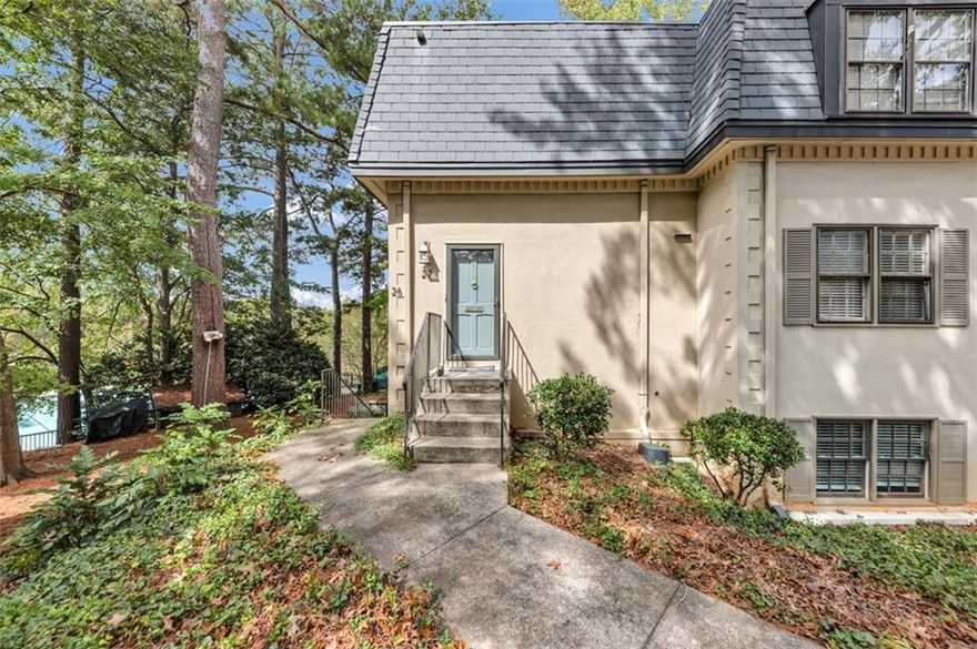Highly sought-after two-story loft in the gated Cross Creek community, ideally located in the heart of Buckhead near Morris Brandon Elementary, Publix, top restaurants, and major businesses, with easy access to I-75 and just minutes to the airport. This end-unit townhouse-style condo offers privacy with no one above you and only one shared wall. The light-filled interior features hardwood floors on the main level, carpet in the bedroom, and a convenient laundry room with washer and dryer included. The slightly updated master bath includes a tub-shower combo, and the loft area provides a perfect home office nook adjacent to the bedroom. The spacious, art-sized walls create an airy, open feel, while the private porch overlooks the golf course and swimming pool—perfect for enjoying morning coffee or evening sunsets while watching golfers and local wildlife. Cross Creek is a gated community offering resort-style amenities including an 18-hole par-3 golf course, tennis and pickleball courts, three swimming pools, a restaurant and bar, and beautifully maintained landscaping. The monthly HOA fee covers water, sewer, trash, roof, security gate, landscaping, swim and tennis access, and exterior maintenance, making this an unbeatable value in one of Atlanta’s most desirable locations.