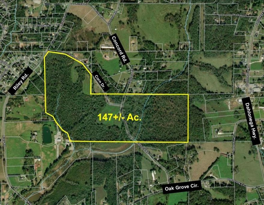 147+/- acres suitable for residential development with good topography.  Frontage on three county roads and located in area of strong development.
