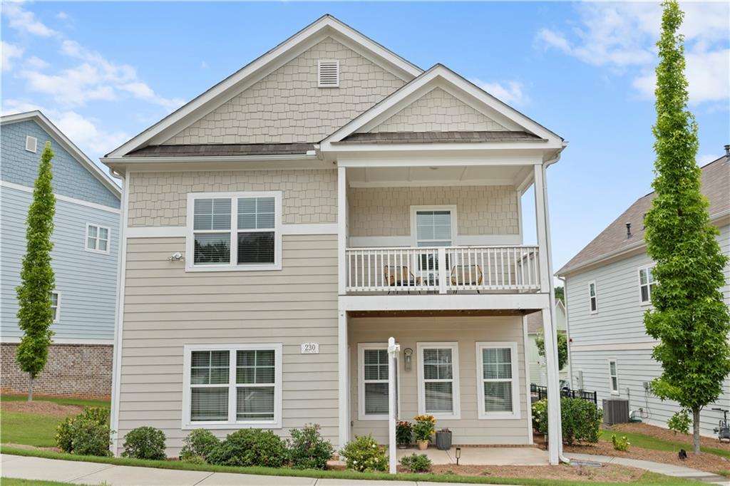 Welcome to 230 Fender Walk in the sought after community of Marvelle—a delightful retreat that combines comfort and convenience with modern living. This charming single-family home, built in 2020, offers 1,982 square feet of well-designed space. With three cozy bedrooms and two and a half bathrooms, it's perfect for those who appreciate a blend of style and functionality.
Step inside to discover an open-concept living area with hardwood floors and 9-foot ceilings. The kitchen is a chef's dream, featuring stone countertops, a tile backsplash, and stainless steel appliances. An oversized island with a sink and a walk-in pantry ensures you have plenty of room to entertain and store your culinary essentials.
The owner's suite is a true sanctuary, complete with a private balcony, dual vanities, a large step-in shower, and two spacious walk-in closets. Upstairs, you'll find a versatile loft, perfect for an office or play area, along with two additional bedrooms.
Outside, the Marvelle community offers common outdoor spaces, a park, dog park, sidewalks (perfect for strolling after dinner and meeting your neighbors!), and is just a stone's throw from Marietta Square. Don't miss your chance to experience this gem!