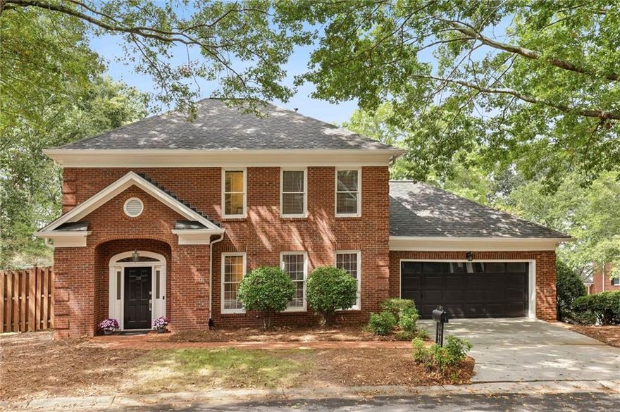 This elegant 2-bedroom, 2.5-bath end-unit townhome in Sandy Springs' gated Wyngate at Spalding community offers single-family-style living with Georgian architecture. Located minutes from the Sandy Springs City Center, it features hardwood floors, a gourmet kitchen with stone countertops and center island, and a living area with gas fireplace opening to a private deck. The primary suite includes a walk-in closet and ensuite with dual vanities, soaking tub, and shower; the secondary bedroom has a large closet and full bath. A bonus room suits a study or storage. Additional outdoor space features fenced backyard and an oversized deck off of the living room. Amenities include a pool, tennis, pickleball, and exterior maintenance. Near shops, dining, Downtown Roswell, Sandy Springs City Center, schools, GA 400, and I-285. A great opportunity in the center of Sandy Springs!