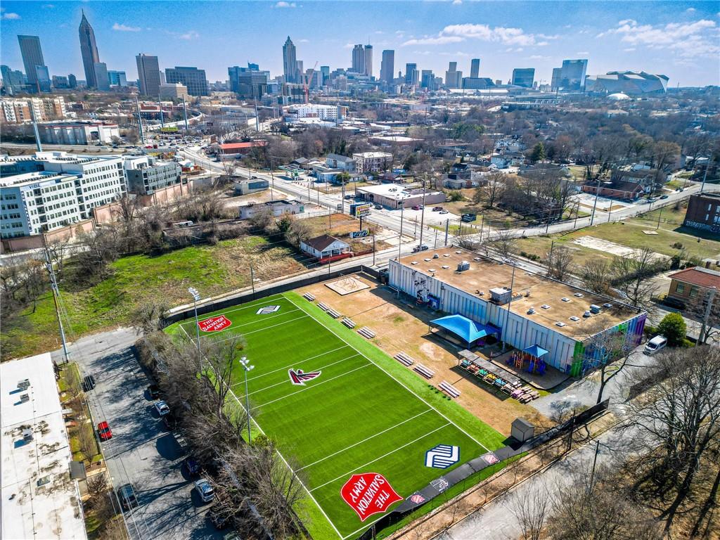 Aerial view of city skyline