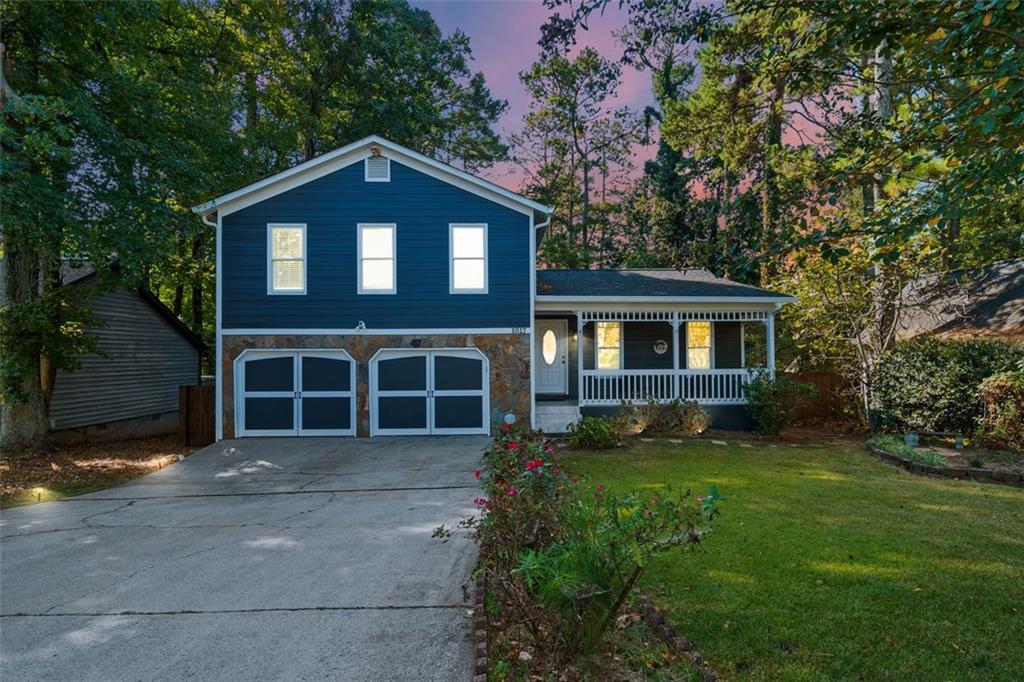 Welcome to 1017 Memory Lane where this home is move in ready. Home Exterior is freshly painted and gives you a warm welcome with the inviting front porch where you can sit and relax and enjoy a morning coffee. This home features many upgrades including a new water heater, newer roof and HVAC, front and rear sprinkler system, beautifully renovated bathrooms, large back deck and fenced in private backyard with shed/storage space and bonfire pit. With this home you are near Boggs Road and just moments from shopping and dining. With no HOA and a prime location close to stores and conveniences, this home offers modern style and effortless suburban comfort.